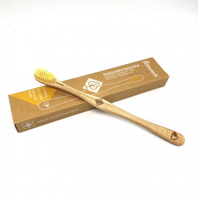 Brosse à dents en bois de hêtre suisse - soft